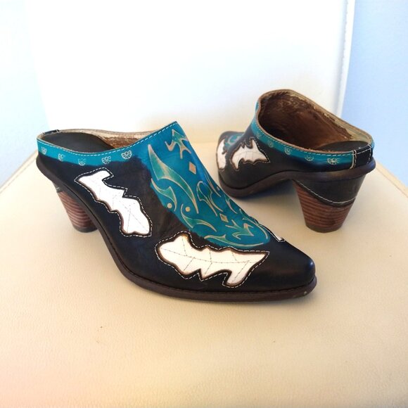 Spring Step - 'FUN', Cowgirl Western Mule booties - 39 or 8.5 - Picture 8 of 9